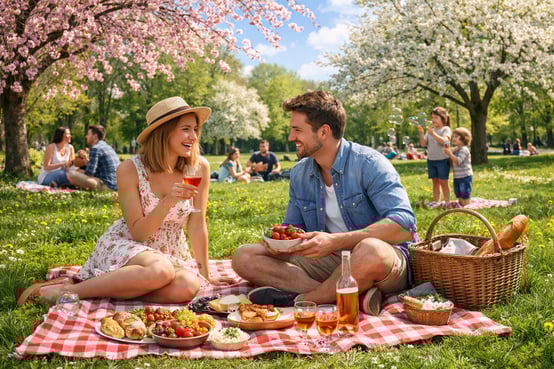 lente picknick in het park-1